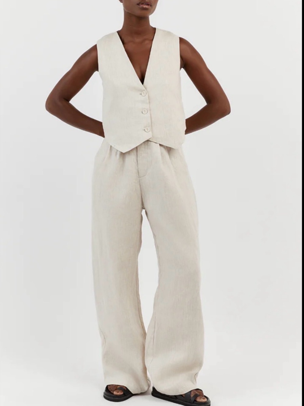 Dissh Linen Pants in Natural